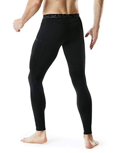 TSLA Men's Thermal Compression Pants, Athletic Sports Leggings & Running Tights, Wintergear Base Layer Bottoms, Authentic(yup43) - Black, Large - Thumbnail 6