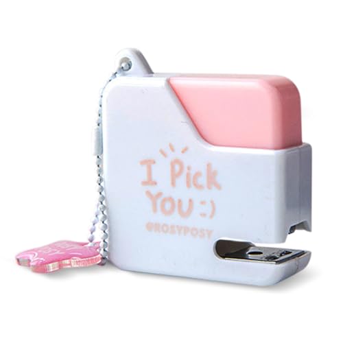 Mini agrafeuse de bureau cube rose pour organiser les cours des étudiants et élèves