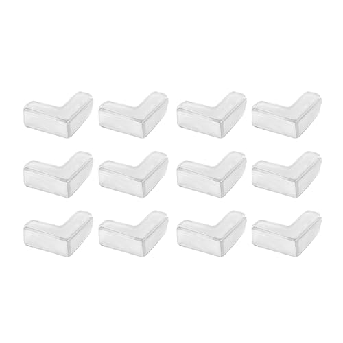 Image of Table Corner Protectors for Furniture - Silicone Corner Guards Self-Adhesive, 12 Pcs - Clear Furniture Corner & Edge Safety Bumpers - Sharp Edge Protector Pads for Desk, Glass Tables, L Shape