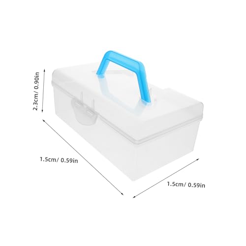 Caja organizadora de fichas Mahjong de plástico con asa miniatura 2