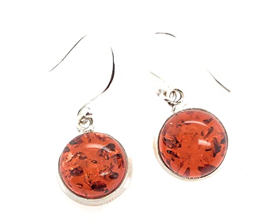 Baltic Amber 925 Solid Sterling Silver Earrings 25mm