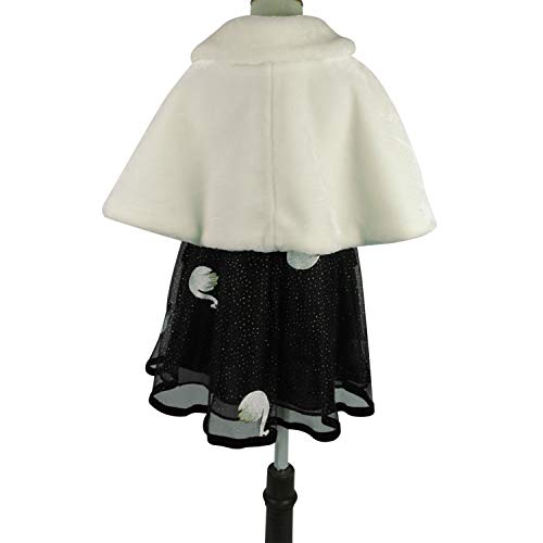 Abbyabbie.li Flower Girl Cozy Faux Fur Bolero Shrug Shawl Wraps Princess Cape (S(1-3Years), Ivory) #TOP5