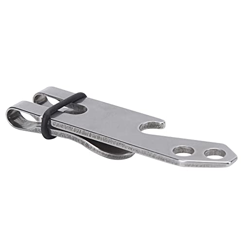 plplaaoo Stainless Steel Belt Clip Money Clip Keychain Holder Thick Sturdy Waist Clip Design with Slotted Screw Bottle Opener Function for Men Outdoor Enthusiasts 7.4x1.8cm Silver2