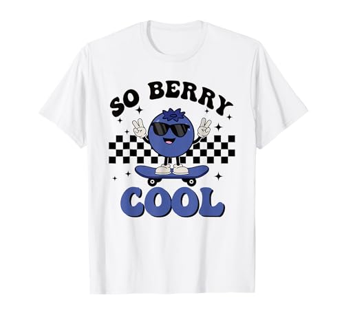 Groovy So Berry Cool Fruit Lover Blueberry Season For Kids T-Shirt