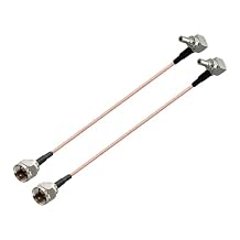 2PCS F Type Male to CRC9 Male Right Angle 90 Degree RF Coaxial Cable RG316 15CM/6IN for 2G 3G 4G Antenna Router TV HDTV DVB-T DVB-T2