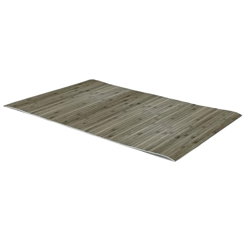 Comart - Tappeto Cucina Bamboo - 50x180 cm - Fondo Antiscivolo - Lavabile - Bambù Naturale Trattato - Resistente agli Schizzi - Passatoia Multiuso - Effetto Legno Opaco - Bambu Colorato - Grigio