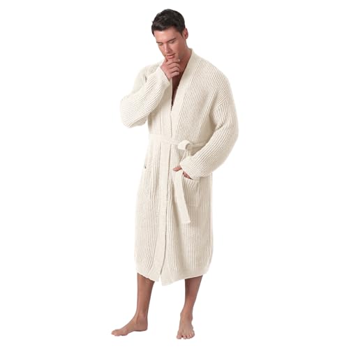 bearberry Cozy Robe Lightweight Soft Plush Robe Hoodless Sleepwear Nightgown with Pockets for Men2