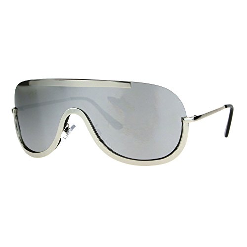 JuicyOrange Futuristic Sunglasses Unisex Oversized Shield Frame Mirror Lens UV 4002