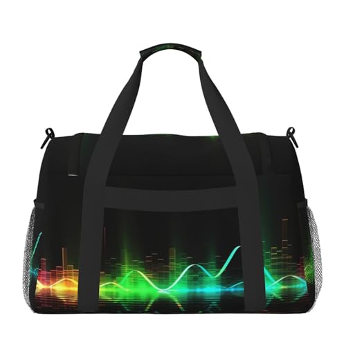 Cool Music sound wave printed Hand Travel Bag Casual luggage bag2
