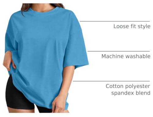 Image of Trendy Queen Womens Oversized T-Shirts Short Sleeves Workout Tops | Casual Summer Gym Tees Plus Size Fashion Clothes 2026