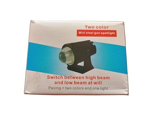 Image of Mini Steel Spotlight, Dual Color 3000K-6000K, 8-80V Vehicle Light with High /Low Beam, Black