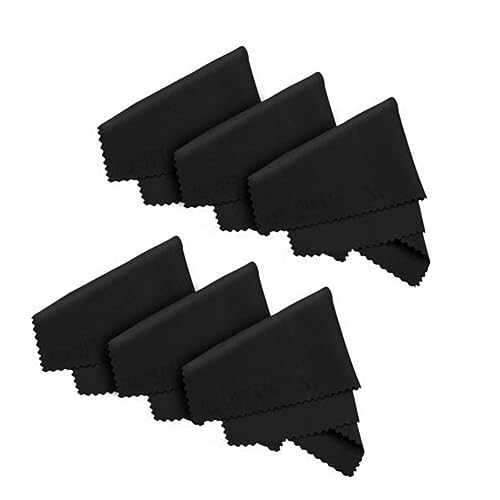 PACKOVE paño de Limpieza Limpiador de Pantalla Tela de ceñador de Ojo para Electronica Lente pequeño paños de Limpieza de Gafas de Microfibra Limpieza de Telas para Vasos Negro