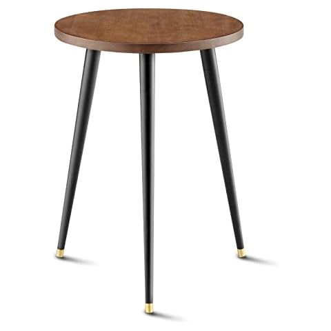 KINNARY Indoor Plant Stand, Mid Century Wood Plant Stand Plant Table for Flower Pots, Heavy Duty Metal Tall Plant Holder, Modern Home Decor Small Round Side End Table (11.8"x16") Cover