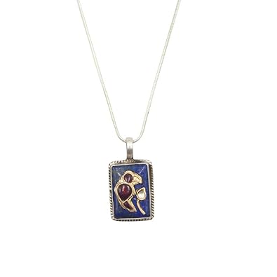 Sangeeta Boochra 925 Sterling Silver Lapis Pendant|Fine Jewellery for Women & Girls|Certificate of Authenticity and 925 Stamp|Handcrafted