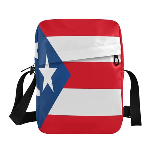 Puerto Rico Flag Puerto Rican National Red messenger bags Crossbody Bags For Women Casual Womens Purse Adjustable Strap for Outdoor Daily work