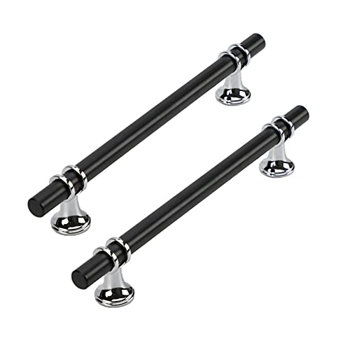 Dreneco 2 Pack Cupboard Handles Zinc Alloy Kitchen T Bar Handle Drawer Wardrobe Cabinet Furniture Door Pulls Knobs (160mm Hole centres