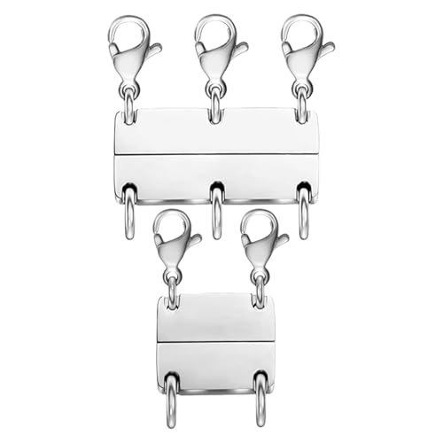 マルチネックレス レイヤリング留め具 | マルチマグネット式セパレーター レイヤードネックレス留め具 - 2点セット 連結分離具 女性男性用 チョーカー ブレスレット ハンドメイド