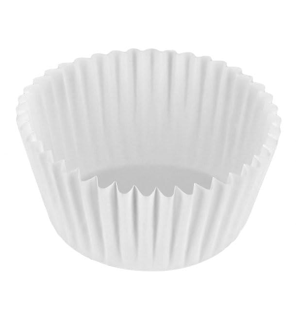 1000 Cápsulas para Magdalenas, Muffins, Ø5,5x3,5cm, Color Blanco, Moldes para Hornear, Cupcakes, Eventos, Pastelerías, Catering
