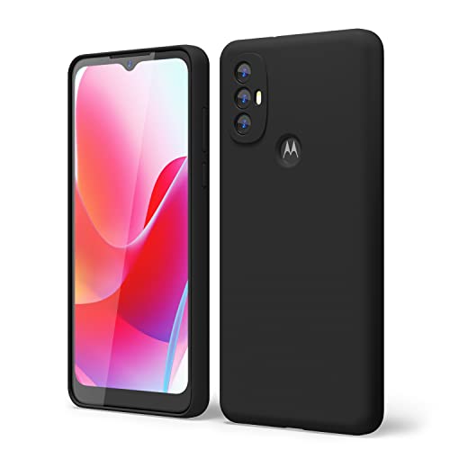 oakxco for Motorola Moto G Power 2022 Phone Case/Moto G Play 2023 Phone Case Liquid Silicone, Thin Slim Soft Rubber Gel TPU Plain Simple Cover for Women, Matte Solid Color,Black