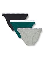 Calvin Klein Damen 3er Pack Slips Bikini Form Baumwolle mit Stretch, Mehrfarbig (Black/Grey Heather/Turf), M