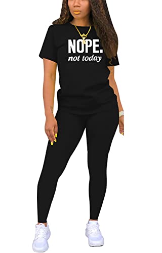 Biker Short Sets Frauen 2 Stück Outfits Sommer Kurzarm Jogger Trainingsanzug Bodycon Sweatpants Sweatsuit, 85-2 schwarz, XX-Large Cover