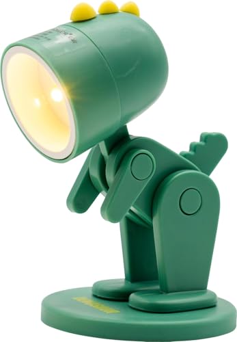 RealPower Lampe de poche LED en forme d'animal Green Dino avec socle