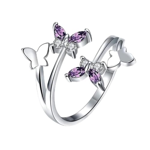 Bague améthyste fleur en argent 925 le cadeau d'anniversaire idéal pour femme