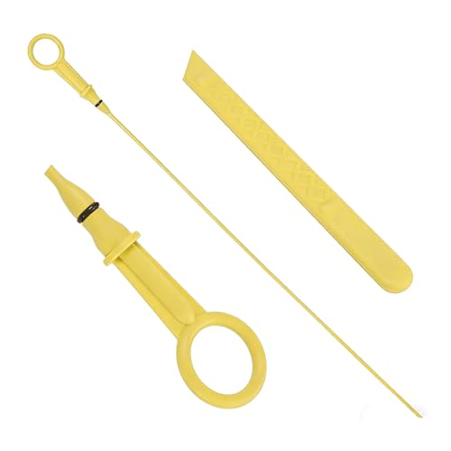 Vibsky Jauge de niveau d'huile compatible avec moteurs Renault 1.5 dCi - Convient pour Clio Kangoo pour Megane II - Jaune 52,1 cm