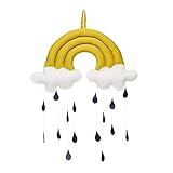 Techo móvil colgante, juguete colgante lindo decoración de tela accesorios de cuna bebé nube regalos gota lluvia guardería móvil tienda fotografía (amarillo)