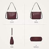 befen Burgundy Red Handbag for Women Small Shoulder Bag for Women Genuine Leather Handbag for Ladies with Multiple Pockets - Image 7