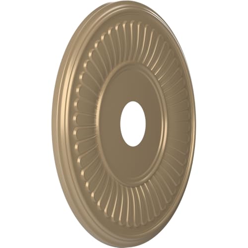 Image of 19 inchOD x 3 1 /2 inchID x 1 inchP Berkshire Thermoformed PVC Ceiling Medallion (Fits Canopies up to 8 3 /8 inch), Universal Metallic Champagne Mist