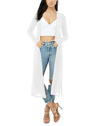 Image of Womens Sexy Sheer Long Sleeve Cardigan See Through Mesh Cover Up