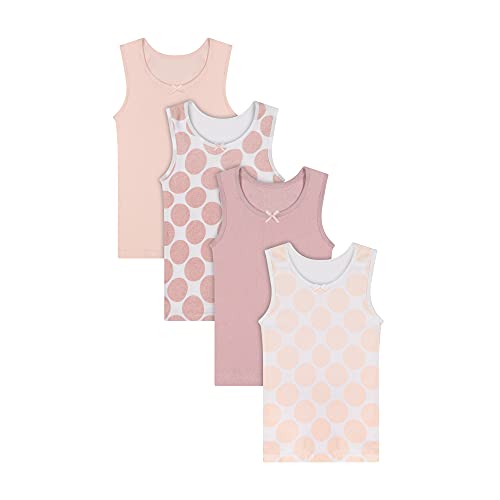 Buyless Fashion Girls Tagless Cami Scoop Neck Pink Polka Dot Undershirts Cotton Tank (4 Pack)3