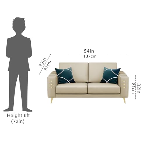 Image of Casaliving Falco 2 Seater Sofa Set for Living Room (Cream Fabric) Premium Fabric Sofa