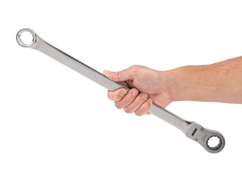 Image of TEKTON 1 Inch Long Fixed /Flex Head Ratcheting Box End Wrench | WRB35325