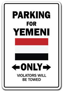 BDTS New Parking for Yemeni Only Decal Yemen Bandiera National Pride Love Targa in Metallo 20,3 x 30,5 cm
