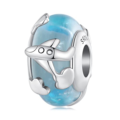 Dije de plata ley 925 con motivo tierra azul como regalo de aniversario para mujer