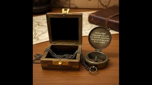 Brújula de Latón THOR INSTRUMENTS con Cita Grabada miniatura 5