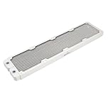 dracaena.io 480mm Copper PC Radiator for Custom Water Cooling Loop, 28mm Thick, 4x120mm Fan Mount, Dual G1/4 Thread Ports, Liquid Cooling Radiator, White