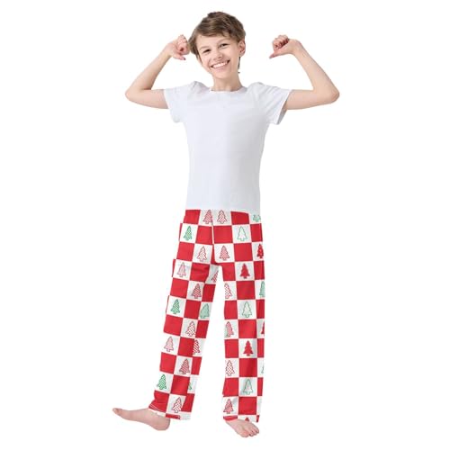 ZZKKO Christmas Tree Polka Dot Striped Heart Boys Pants for Kids Jogger Pants with Pockets S-XL2