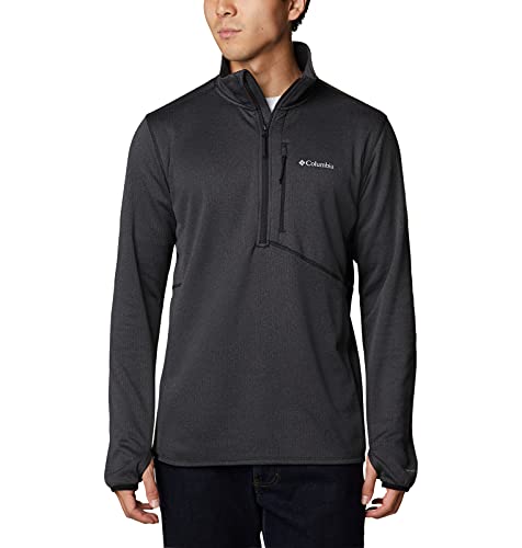 Columbia Men's Park View Fleece Half Zip, Black Heather, Medium