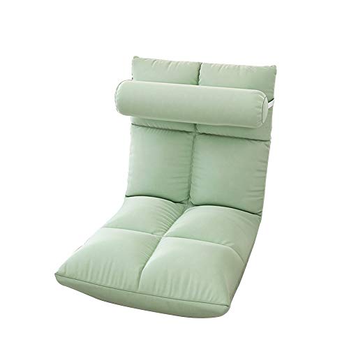 Chaise de sol réglable en velours orange pour méditation et lecture