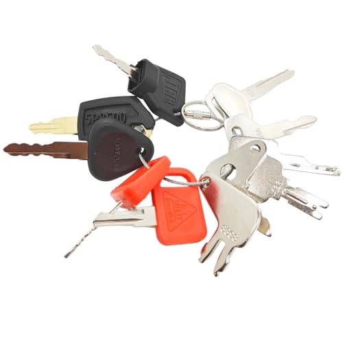 Set di 11 chiavi per attrezzature pesanti, compatibili con cat, Caterpillar, case, JD, JCB, Volvo, Komatsu, Kubota, set di chiavi di accensione per attrezzature da costruzione pesante