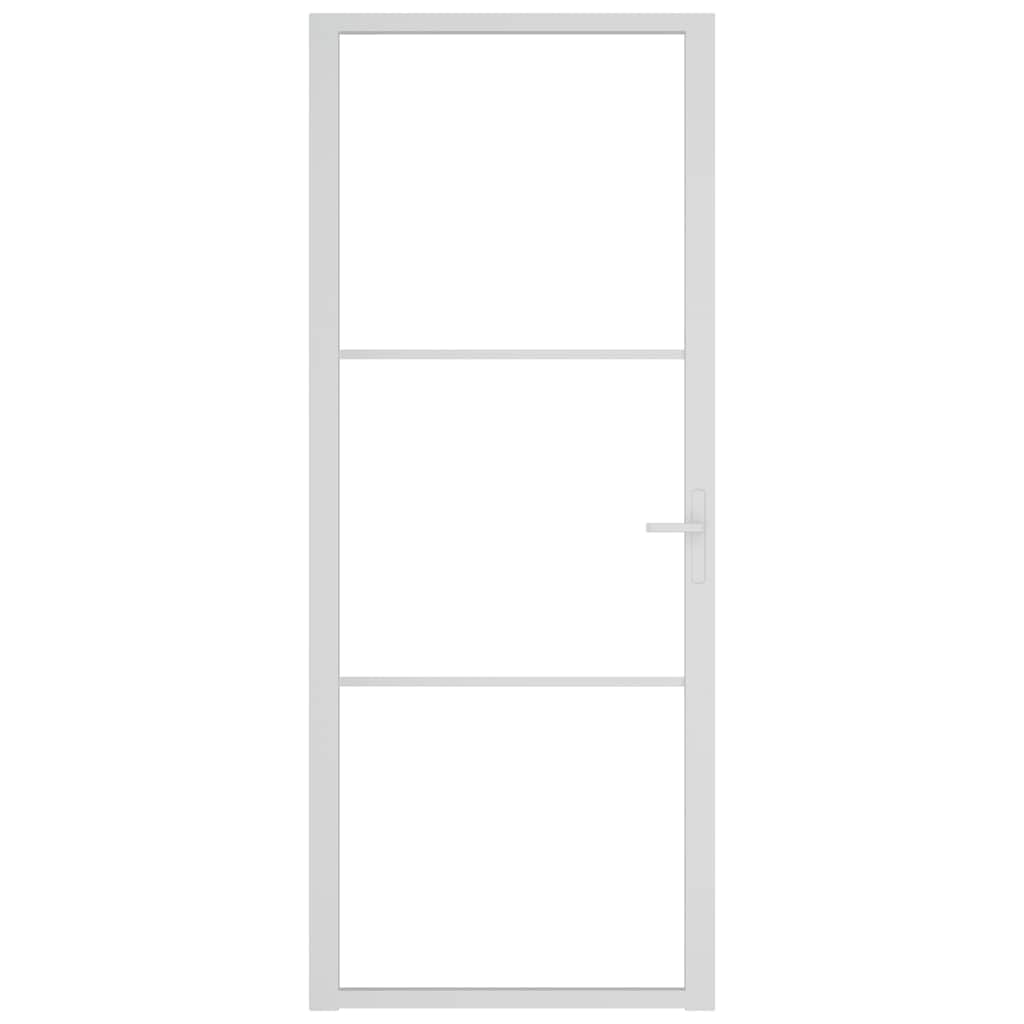 vidaXL Porta Interna 83x201,5 cm Bianca in Vetro ESG e Alluminio