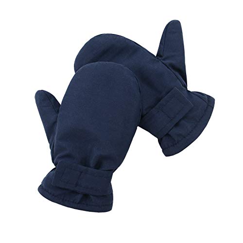 Image of Lined Fleece Toddler Mittens Kids Winter Warm Gloves Child Ski Gloves Waterproof Snow Baby Mitten for Boys Girls Navy M