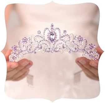 JWICOS Crystal Tiara Crown for Women and Girls, Elegant Princess Crown with Combs, Tiaras for Women, Bridal Party, Ball, Birthday, Hair Accessories for Brides and Bridesmaids