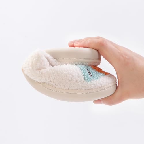 Image of Halloween Pumpkin Slippers for Womens Mens Plush Warm Spooky Lantern Pumpkin Slippers House Shoes
