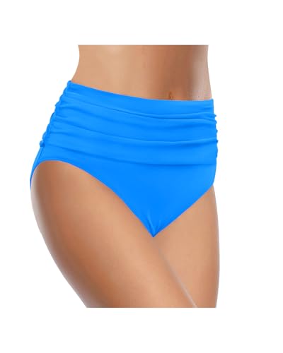 Image of Tempt Me Women's High Waisted Bikini Bottom Tummy Control Ruched Bathing Suit Swim Bottom