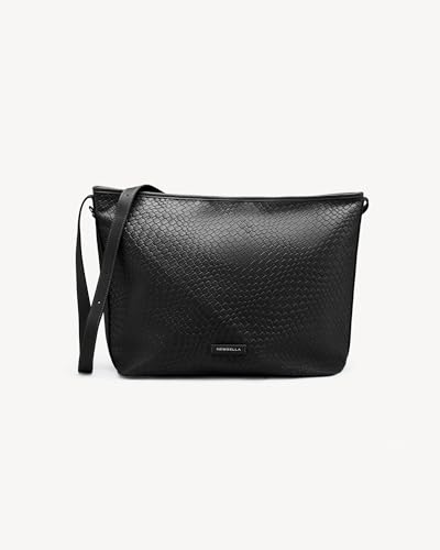 Image of NEWBELLA Vegan Leather Crossbody Bag, Adjustable Shoulder Purse, Lightweight Travel Work Handbag (Black)
