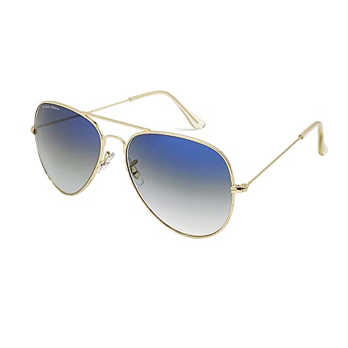 Image of Louis Kouros Armstoner Aviator Classic Trendy 3026 sunglasses | Mirror Lens | 400 UV Protected | For Men's Women's | Medium | 62mm Lens Width